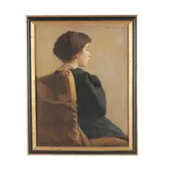 Seated Woman by William Auerbach-Levy, Oil on canvas, sold Dec 2025