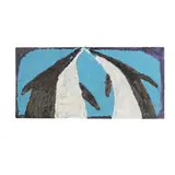Two Penguins by Clyde Jones, Polychrome paint and glitter on board, sold Dec 2025