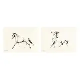 Pair of Horse Paintings by Spencer Hodge, Each ink wash on paper, sold Dec 2025