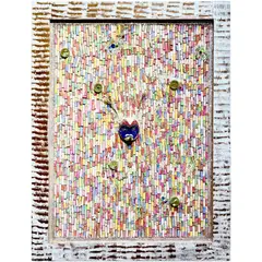 Fresques de craies by Pascale Marthine Tayou, 2019, Technique mixte, craies, cadres de fenêtres en bois, sold Apr 2020
