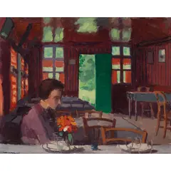 Madame Marquet à Vieux port by Albert Marquet, 1927, Huile sur panneau parqueté, sold Nov 2020
