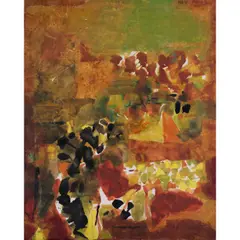 Les Vignes, (P-700) by S. H. Raza, 1967, Acrylique sur toile, sold Nov 2020