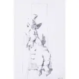 Nu dans l'escalier by Jean Rustin, 1975, Encre de Chine sur papier, sold Nov 2020