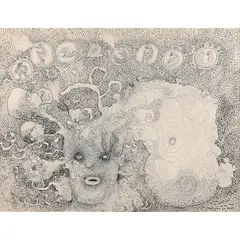 Les lendemains du héros by Robert Malaval, 1962, Encre de Chine sur papier, sold May 2020