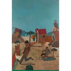 La Escapada by Antonio Seguí, 1982, Huile sur papier de soie marouflé sur toile, sold May 2020