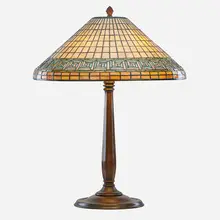 Table Lamp, Greek Key Shade by Tiffany Studios, sold May 2017