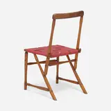 Hammer Handle chair for Hedgerow Theatre, Rose Valley by Wharton Esherick, 1938, hickory, oak, painted canvas webbing, sold Mar 2023