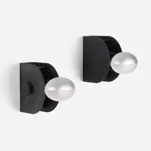 Sconces model 43, pair by Gino Sarfatti, 1963, crackle-lacquered aluminum, sold Mar 2023