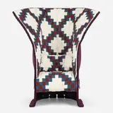 Feltri Prunga armchair by Gaetano Pesce and Raf Simons, 2018, thermosetting resin, wool felt, hempen cord, Irish Chain quilt, sold Mar 2023