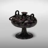 Murrine vessel by Fratelli Toso, c. 1910, internally decorated glass with floral murrine and applied details, sold Mar 2023