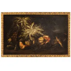 Natura morta con ortaggi e melone / Natura morta con pesci, funghi e cacciagione by Felice Boselli, oil on canvas, offered Oct 2026