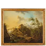 Paesaggio rupestre con viandanti e ponte by Christian Georg Schütz, oil on canvas, offered Oct 2026