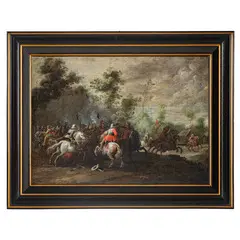 Scontro tra cavallerie europee by Pieter Meulener, oil on canvas, offered Oct 2026