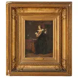 Lemoges, 1826 - Parigi, 1907 / Ragazza con mandolino / Firmato C Pecrus in basso a destra by Charles François Pécrus, oil on panel, offered Oct 2026
