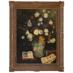 Berlino, 1858 - 1942 / Firmato H Herrmann e datato 1895 in basso a destra / Natura silente con vaso di fiori e libro by Hans Herrmann, oil on canvas, offered Oct 2026