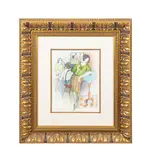 Casual Pose by Itzchak Tarkay, watercolor and mixed media on paper, sold Oct 2025