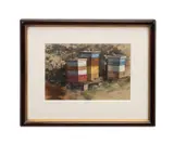 born 1949). "Bee Hives by William Matthews, watercolor and mixed media on paper, sold Oct 2025