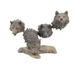 Survival" Wildlife Series -1995 by Mark Hopkins, bronze sculpture of four wolves, sold Oct 2025