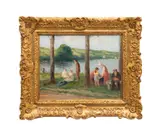 Rolleboise de Repos sur les Berges by Maximilien Luce, oil on paper laid to canvas, sold Oct 2025