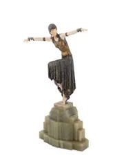 Shimmer" - circa 1930 by Demetre Chiparus, 1993, bronze, sold Oct 2025