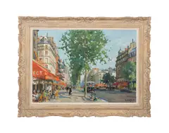 Untitled - Paris Street Scene - 20th century by Constantine Kluge, oil on canvas, sold Oct 2025