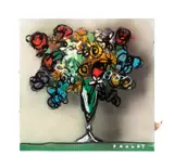 Untitled by Steve Lyall Penley, mixed media on canvas, sold Oct 2025