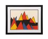 The Red Pyramid"-circa1970 by Alexander Calder, lithograph on Arches paper, sold Oct 2025