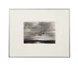 Untitled - Island Landscape by Emily Nelligan, charcoal and pen on paper, sold Oct 2025