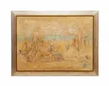Les Baigneurs" (The Bathers) - 2005 by Isabelle Melchior, oil on linen, sold Oct 2025