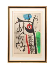 L'Etrangle" - 1974 by Joan Miró, etching and aquatint on paper, sold Oct 2025