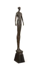 Cavalier" - 1999 by Tom Corbin, bronze sculpture on tapered stone base, sold Oct 2025