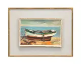 Barque a Conquet by Roland Colliard, oil on board, sold Oct 2025