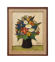 Unilted - Still Life of Flowers by Henry Faulkner, oil on artists board, sold Oct 2025