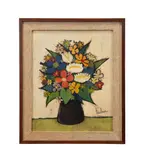 Unilted - Still Life of Flowers by Henry Faulkner, oil on artists board, sold Oct 2025