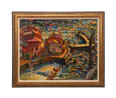 Sunset Panorama of the Sea (No. 604) - 1971 by Bruno Zupan, oil on canvas, sold Oct 2025