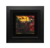 Untitled ("Yellow cityscape") - 1991 by Paresh Maity, oil on board, sold Oct 2025