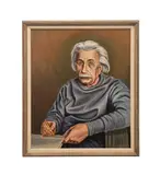 Portrait of Albert Einstein" - 1965 by Joseph Winnick, oil on canvas, sold Oct 2025
