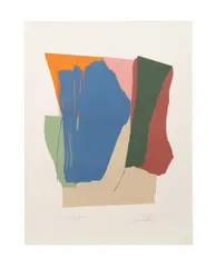 Green Card Sound I" - circa 1980 by Larry Zox, screenprint on paper, sold Oct 2025