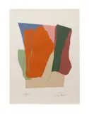 Green Card Sound II" - circa 1980 by Larry Zox, screenprint on paper, sold Oct 2025