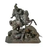 Francois I hunting wild boars by Jean-François-Théodore Gechter, 1843, bronze, sold May 2025