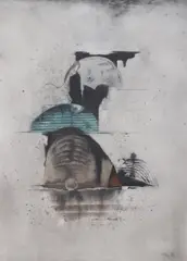 Untitled by Johnny Friedlander, Etching, sold Aug 2023