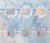 Untitled by David Welch, mixed media with collage on paper, sold Aug 2023