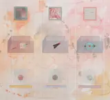 Untitled by David Welch, mixed media with collage on paper, sold Aug 2023