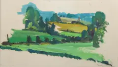 Untitled by Mary Page Evans, oil on paper, sold Aug 2023