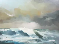Untitled by Ralph Scharff, oil on masonite, sold Aug 2023