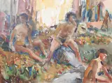 Untitled by Bernie Felch, Watercolor painting "Autumn II", sold Aug 2023