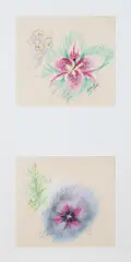 Untitled by Loren MacIver, pastel on paper, sold Aug 2023