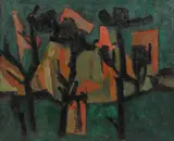 Untitled by Abraham Hankins, oil on board, sold Aug 2023