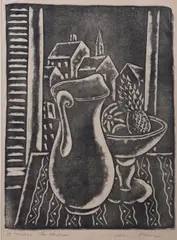 Untitled by Hobson Pittman, Woodcut "The Window" from 50 prints, sold Aug 2023