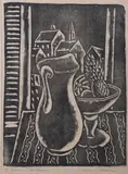 Untitled by Hobson Pittman, Woodcut "The Window" from 50 prints, sold Aug 2023